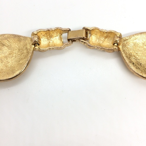 VINTAGE 80S 90S UNSIGNED IVANA TRUMP BRUSHED GOLD TONE RIBBON NECKLACE STATEMENT - Picture 14 of 17